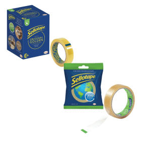 Sellotape Original Golden Tape 6 Pack FREE Zero Plastic Sellotape