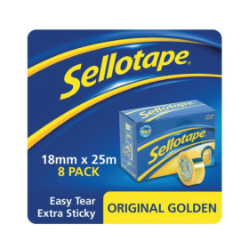 Sellotape Original Tape 18mm x 25m Golden 8 Pack 282554 F