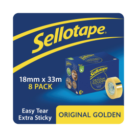 Sellotape Original Tape 18mm x 33m Golden 8 Pack 282558 F