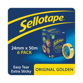 Sellotape Original Tape 24mm x 50m Golden 6 Pack 830456 F