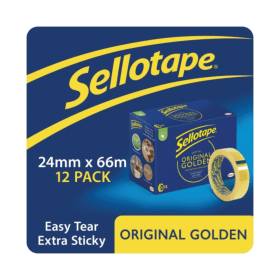 Sellotape Original Tape 24mm x 66m Golden 12 Pack 282561 F