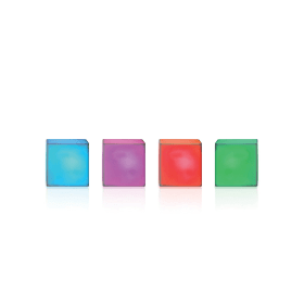 Sensory Light Up LED Colour Changing Mood Cube Light 75mm 4 Pack 918087 F