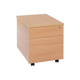 Serrion 2 Drawer Mobile Pedestal 400mm x 500mm x 500mm Bavarian Beech 392619 F