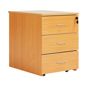 Serrion 3 Drawer Mobile Pedestal 434mm x 580mm x 525mm Bavarian Beech 392603 F