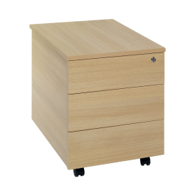 Serrion 3 Drawer Mobile Pedestal 434mm x 580mm x 525mm Ferrera Oak 392602 F