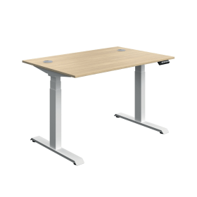 Serrion Dual Motor Sit Stand Desk 1200mm x 800mm x 630 1290mm Oak White 894019 F