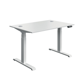 Serrion Dual Motor Sit Stand Desk 1200mm x 800mm x 630 1290mm White White 894018 F