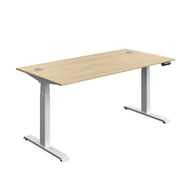 Serrion Dual Motor Sit Stand Desk 1600mm x 800mm x 630 1290mm Oak White 894010 F