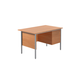 Serrion Rectangular 2 Drawer Pedestal 4 Leg Desk 1200mm x 750mm x 730mm Beech 384448 F