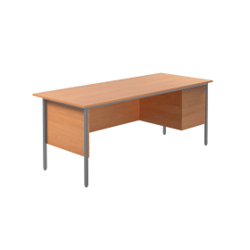 Serrion Rectangular 2 Drawer Pedestal 4 Leg Desk 1800mm x 750mm x 730mm Beech 461944 F