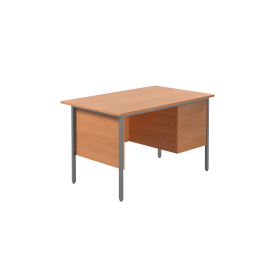 Serrion Rectangular 3 Drawer Pedestal 4 Leg Desk 1200mm x 750mm x 730mm Beech 384446 F