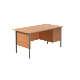 Serrion Rectangular 3 Drawer Pedestal 4 Leg Desk 1500mm x 750mm x 730mm Beech 384438 F