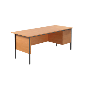 Serrion Rectangular 3 Drawer Pedestal 4 Leg Desk 1800mm x 750mm x 730mm Beech 461959 F