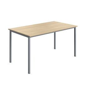 Serrion Rectangular Multipurpose Table 1400mm x 800mm x 730mm Oak Silver 894241 F