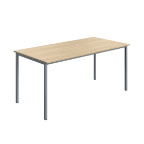 Serrion Rectangular Multipurpose Table 1600mm x 800mm x 730mm Oak Silver 894244 F