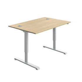 Serrion Single Motor Sit Stand Desk 1200mm x 800mm x 730 1220mm Oak White 894028 F
