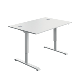 Serrion Single Motor Sit Stand Desk 1200mm x 800mm x 730 1220mm White White 894027 F