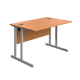 Serrion Twin Upright Desk 1200mm x 800mm x 730mm Beech White 894053 F