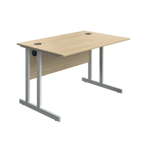 Serrion Twin Upright Desk 1200mm x 800mm x 730mm Oak White 894047 F