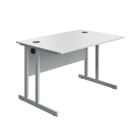 Serrion Twin Upright Desk 1200mm x 800mm x 730mm White White 894041 F