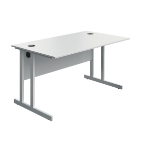 Serrion Twin Upright Desk 1400mm x 800mm x 730mm White White 894040 F