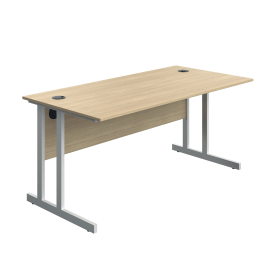 Serrion Twin Upright Desk 1600mm x 800mm x 730mm Oak White 894045 F