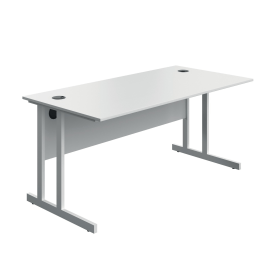 Serrion Twin Upright Desk 1600mm x 800mm x 730mm White White 894039 F