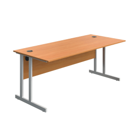 Serrion Twin Upright Desk 1800mm x 800mm x 730mm Beech White 894050 F