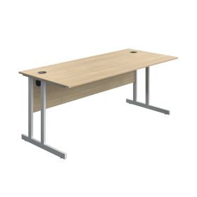 Serrion Twin Upright Desk 1800mm x 800mm x 730mm Oak White 894044 F
