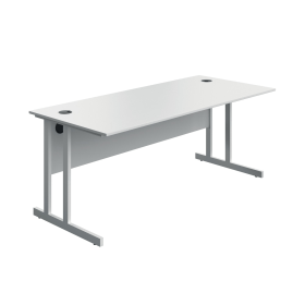 Serrion Twin Upright Desk 1800mm x 800mm x 730mm White White 894038 F