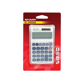 Sharp 8 Digit Hand Held Pocket Calculator Silver 156852 F