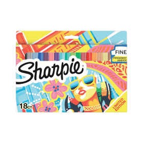 Sharpie Permanent Colouring Markers Fine Tip Assorted 18 Pack 918338 F