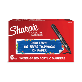 Sharpie Permanent Creative Marker Bullet Tip Black 6 Pack GL18123 F
