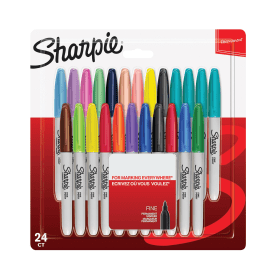 Sharpie Permanent Marker Fine Tip Assorted 24 Pack 391891 F