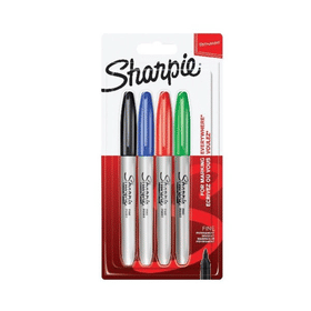 Sharpie Permanent Marker Fine Tip Assorted 4 Pack