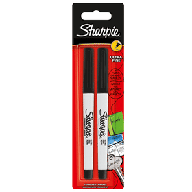 Sharpie Permanent Marker Fine Tip Black 2 Pack