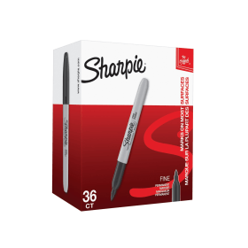 Sharpie Permanent Marker Fine Tip Black 36 Pack 492522 F