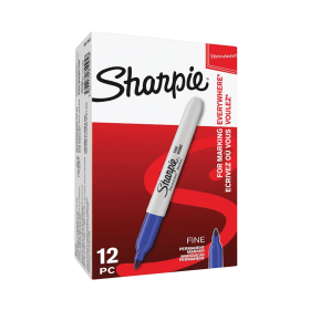 Sharpie Permanent Marker Fine Tip Blue 12 Pack 104456 F