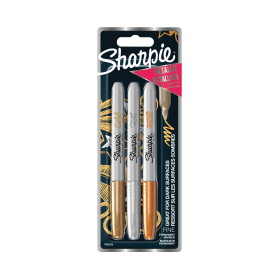 Sharpie Permanent Marker Fine Tip Metallic Assorted 3 Pack 408563 F
