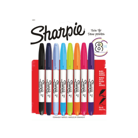 Sharpie Permanent Marker Twin Tip Assorted 8 Pack 478609 F