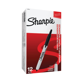 Sharpie Retractable Marker Fine Tip Black 12 Pack 114018 F