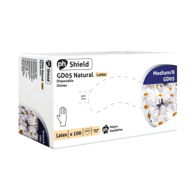 Shield Powder Free Latex Gloves Natural M 100 Pack 380899 F