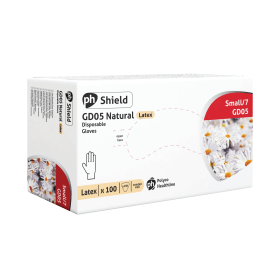 Shield Powder Free Latex Gloves Small Natural S 100 Pack 372876 F