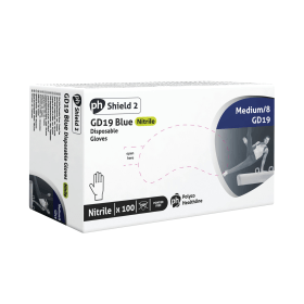 Shield Powder Free Nitrile Gloves Blue M 100 Pack 372841 F