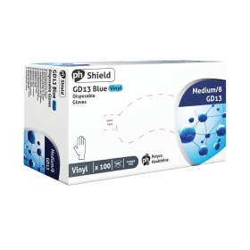 Shield Powder Free Vinyl Gloves Blue M 100 Pack 372845 F