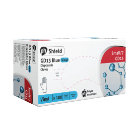 Shield Powder Free Vinyl Gloves Blue S 100 Pack 372846 F