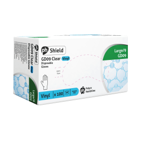 Shield Powder Free Vinyl Gloves Clear L 100 Pack 372867 F