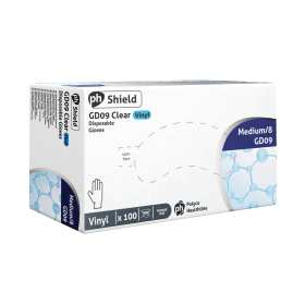 Shield Powder Free Vinyl Gloves Clear M 100 Pack 372868 F