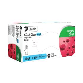 Shield Powdered Vinyl Gloves Clear L 100 Pack 372859 F