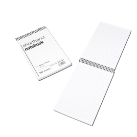 Shorthand Notebook Wirebound 75gsm Ruled 300 Pages 200mm x 125mm White 10 Pack 113255 F